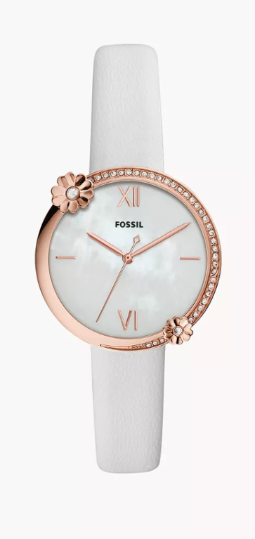 Watch strap Fossil ES4601 Leather White 14mm